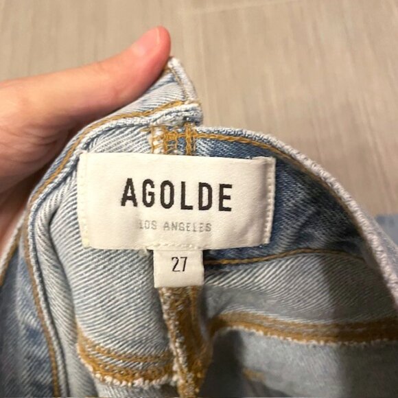 Agolde Light Blue Straight Leg Jeans - Picture 11 of 16